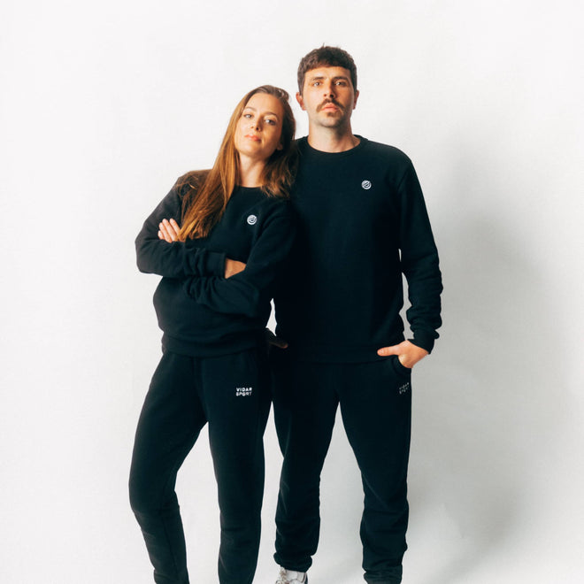 Jogginganzug aus recycelter Baumwolle - schwarz